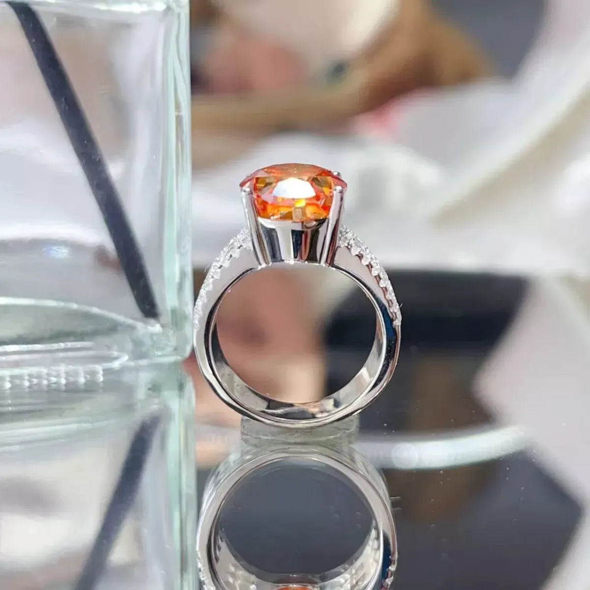 8 Carat Moissanite 925 Sterling Silver Ring by Partner Label