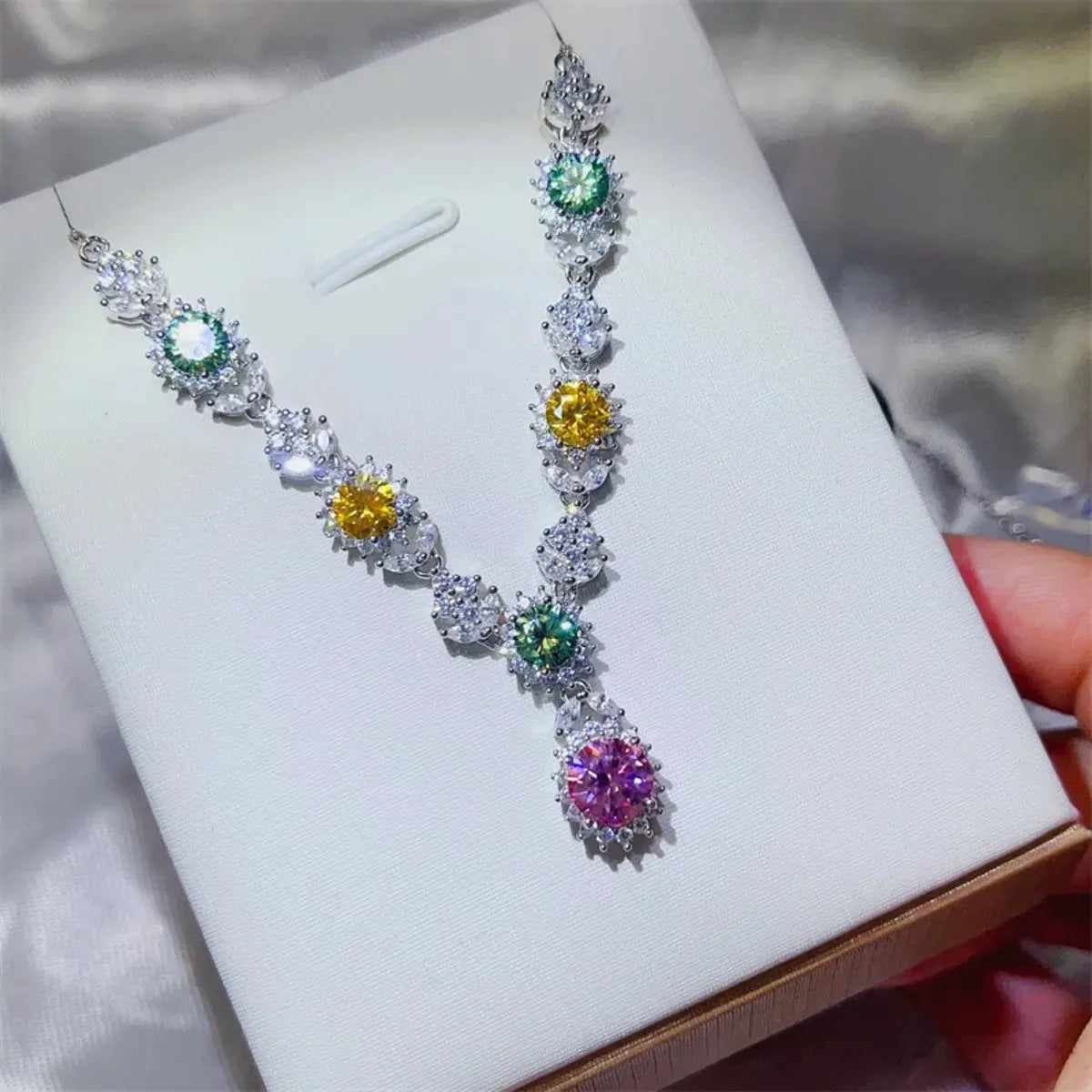 3.5 Carat Moissanite 925 Sterling Silver Necklace by Partner Labels