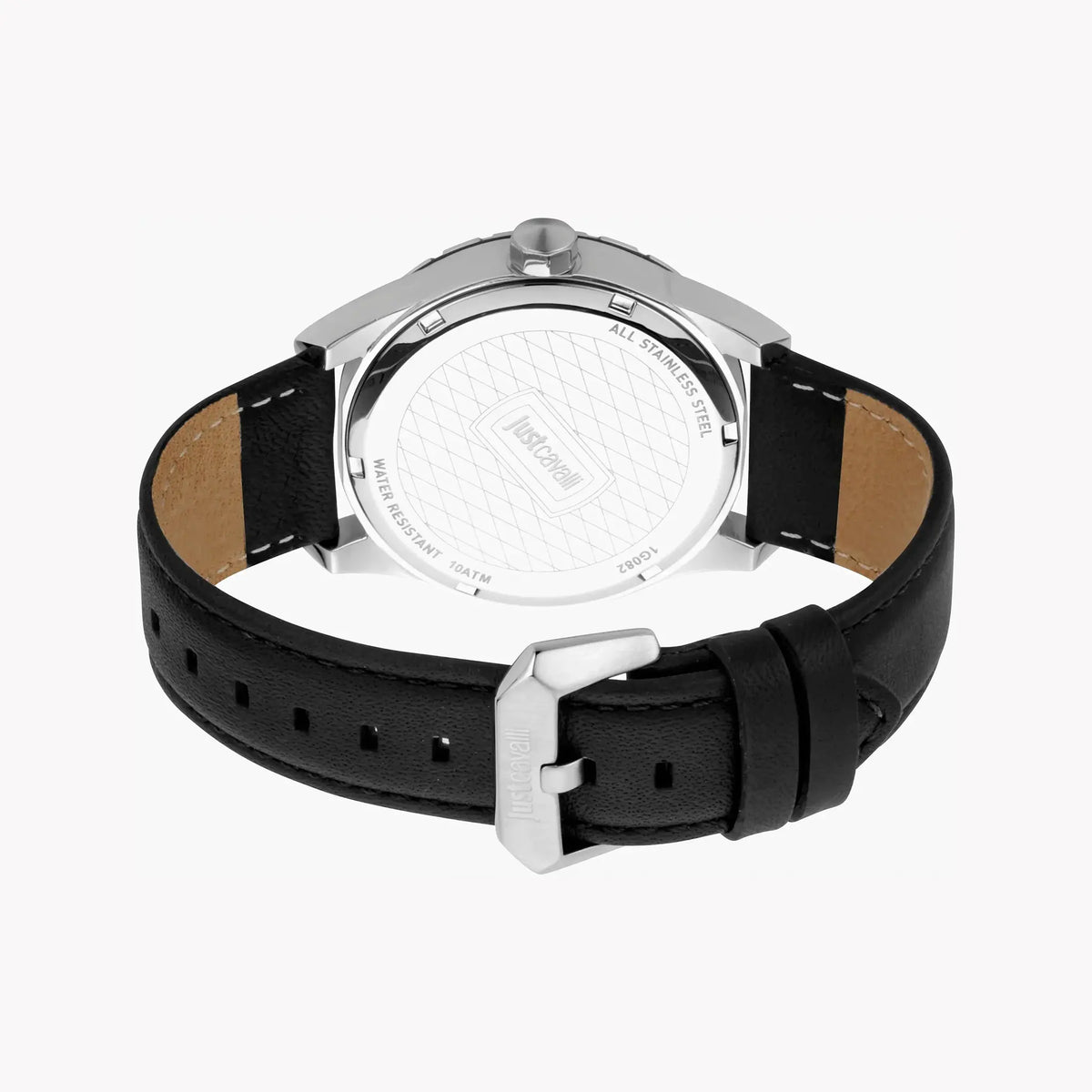Just Cavalli Men's Silver Dial Watch, Black Leather Band | Jc1g082l0515 by JUST CAVALLI