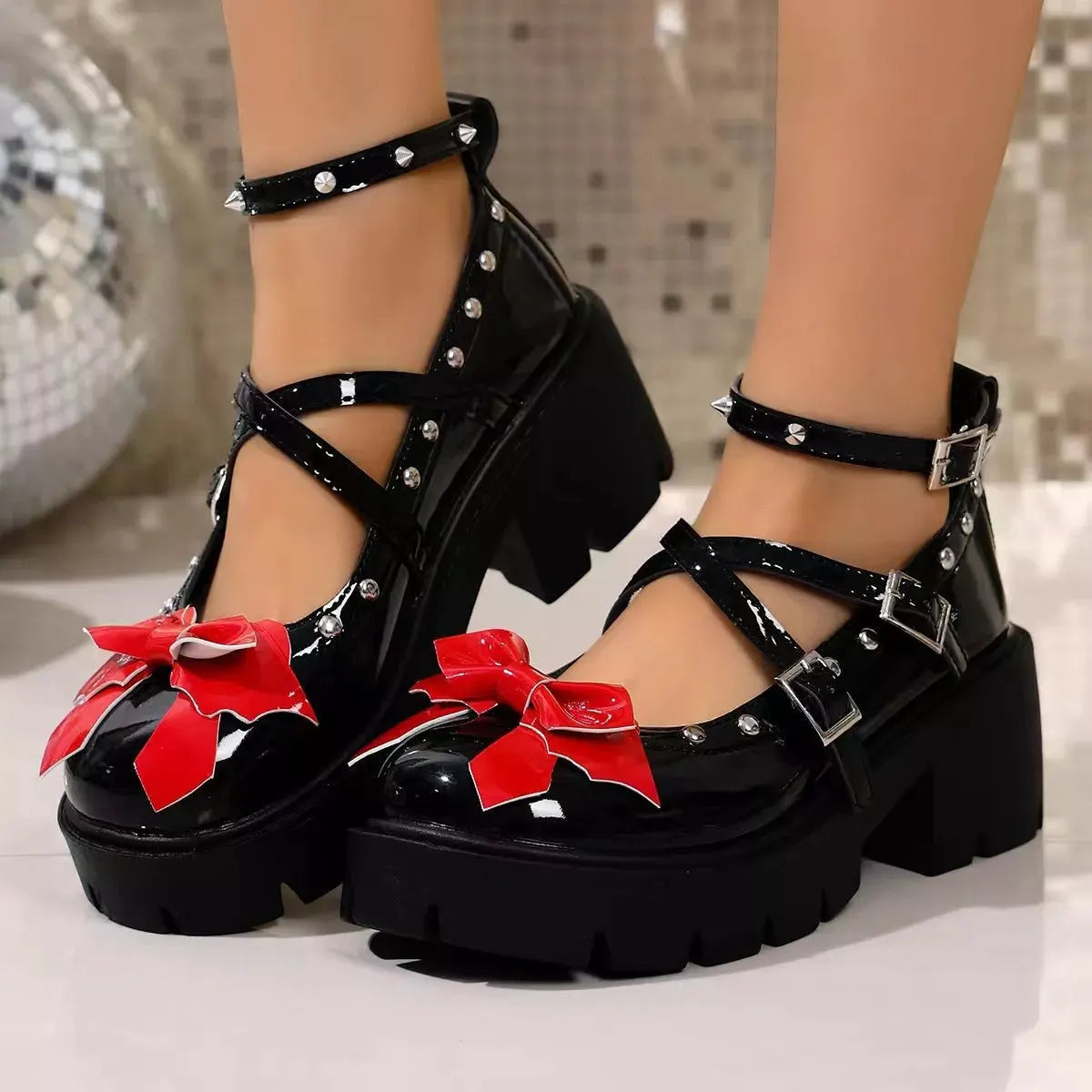 Bow Decor Mary Jane Loafers by Partner Label