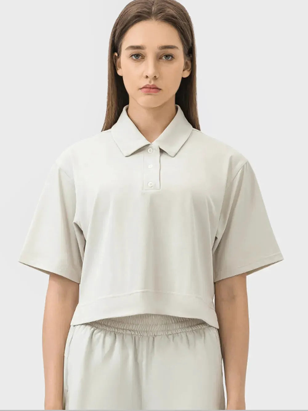 Millennia Half Button Short Sleeve Active T-Shirt by Millennia