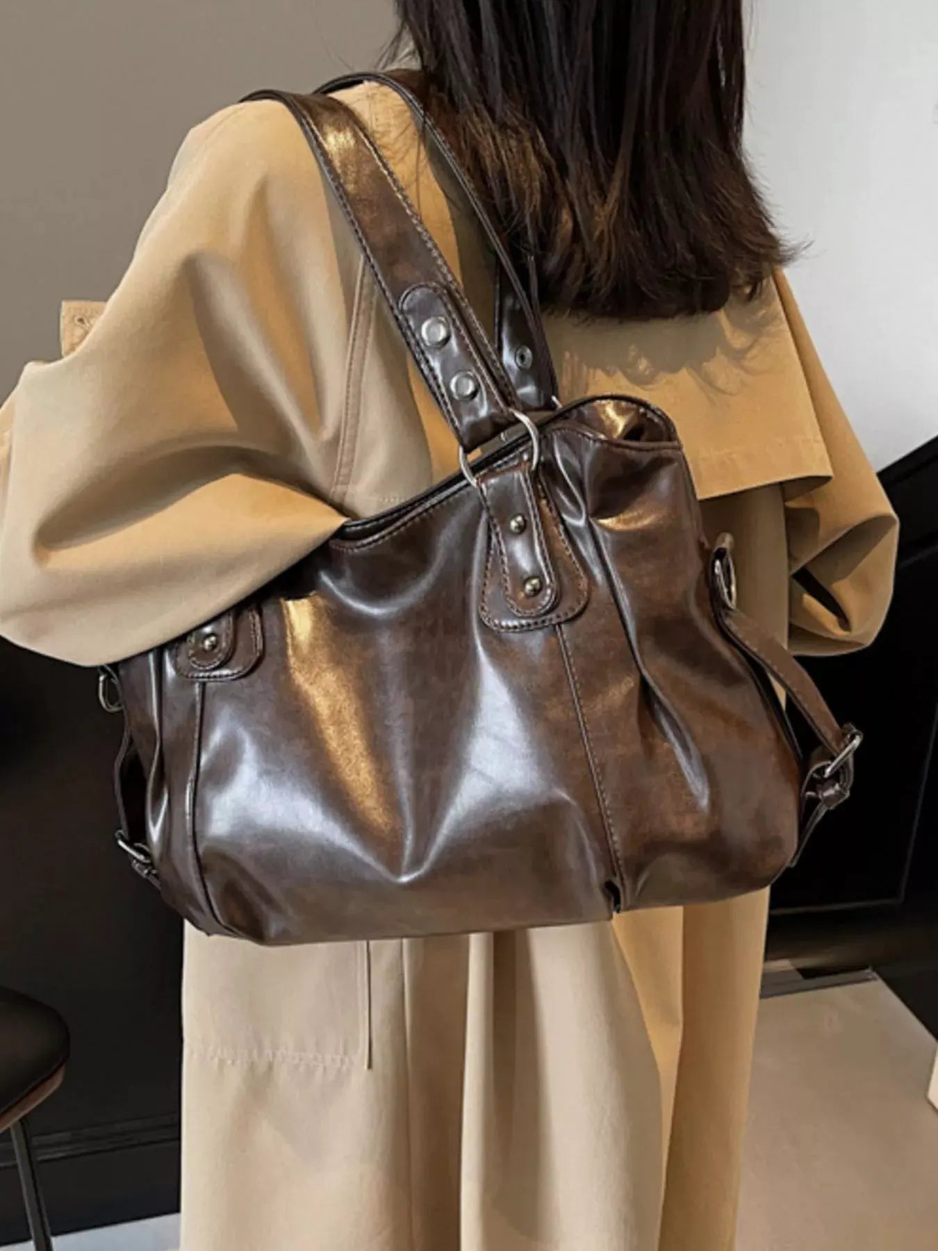Vintage Style Leather Handbag by Partner Label