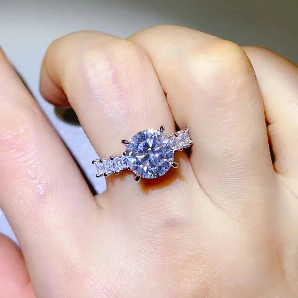 3 Carat Moissanite 925 Sterling Silver Ring by Partner Label
