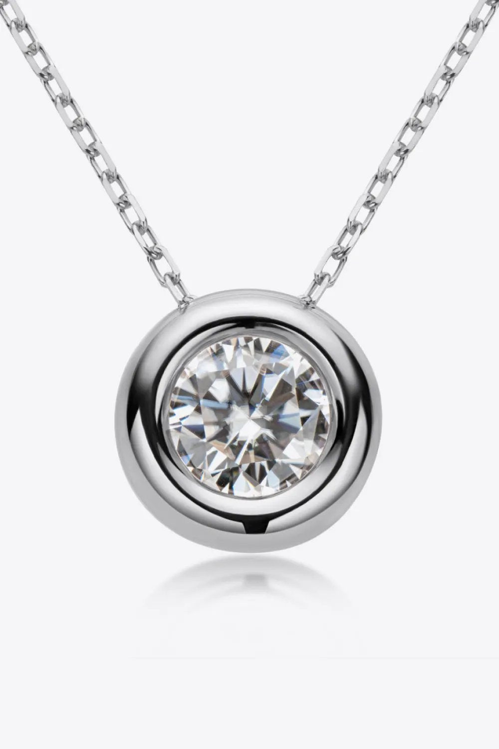 Adored 1 Carat Moissanite Pendant 925 Sterling Silver Necklace by Partner Label
