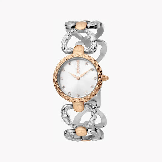 Just Cavalli Women's Silver & Rose Gold Watch, Silver Dial | Jc1l132m0055 by JUST CAVALLI