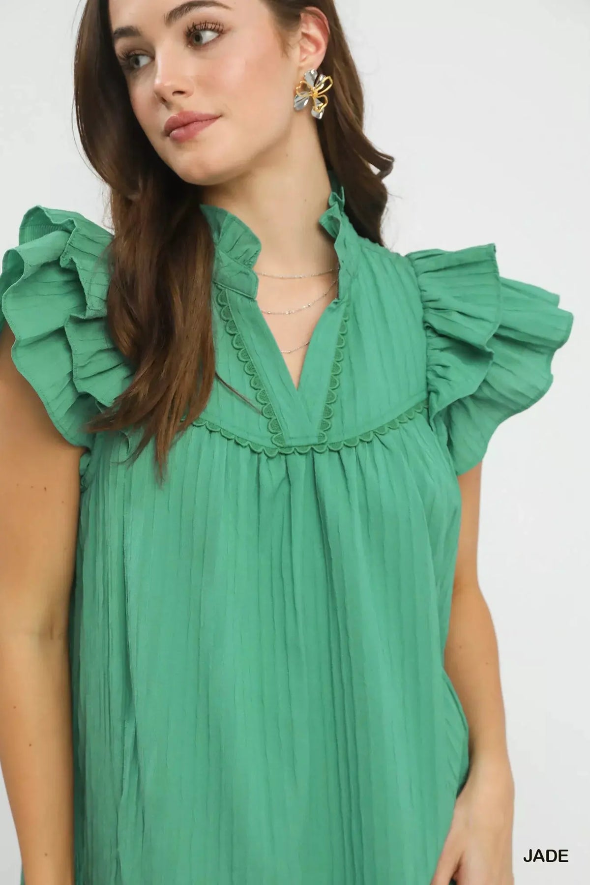Umgee Flutter Sleeve Tiered Dress by Umgee