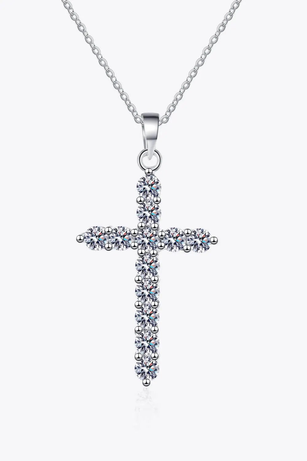Adored 925 Sterling Silver Cross Moissanite Necklace by Partner Labels
