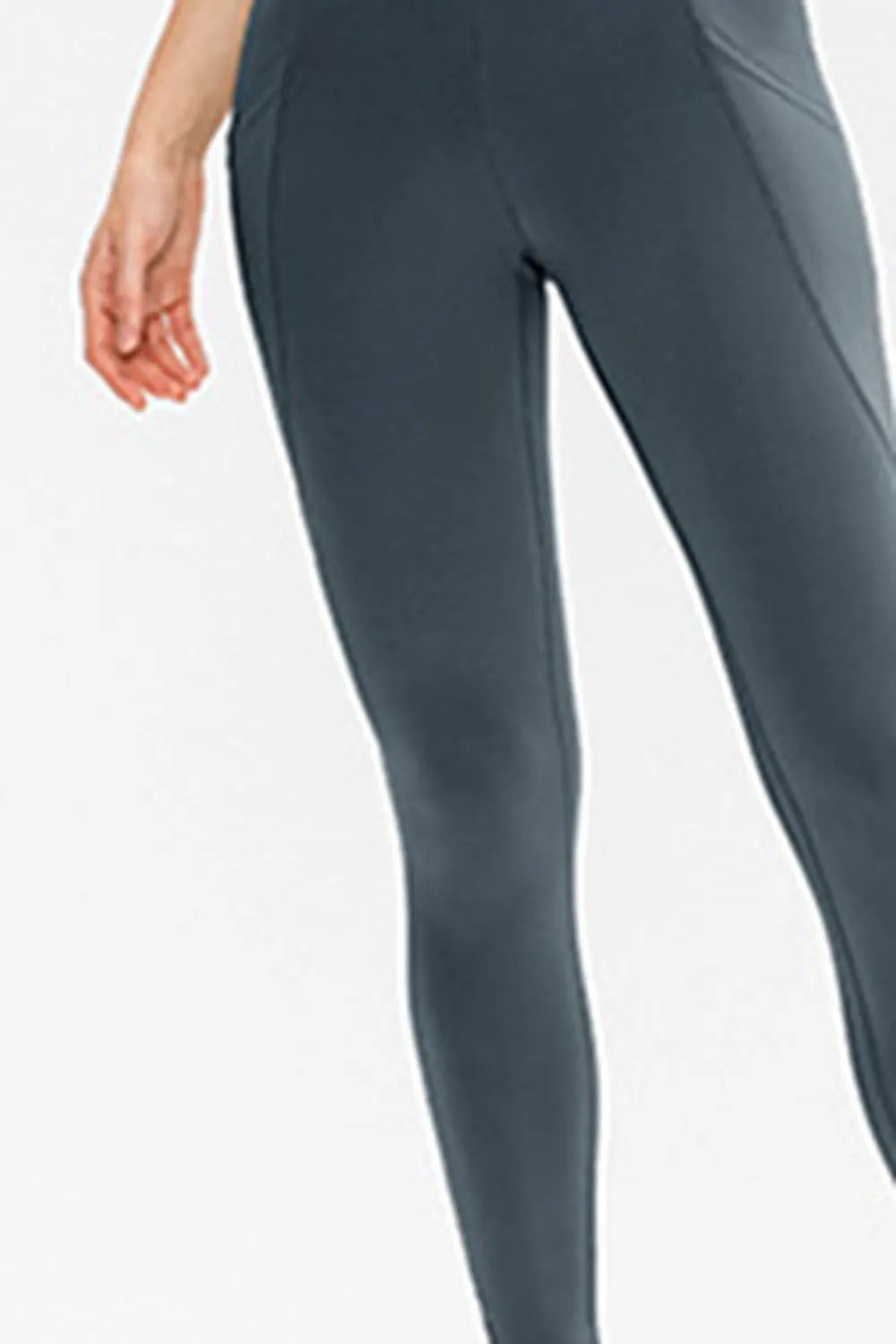 Slim Fit Long Active Leggings with Pockets by Partner Label