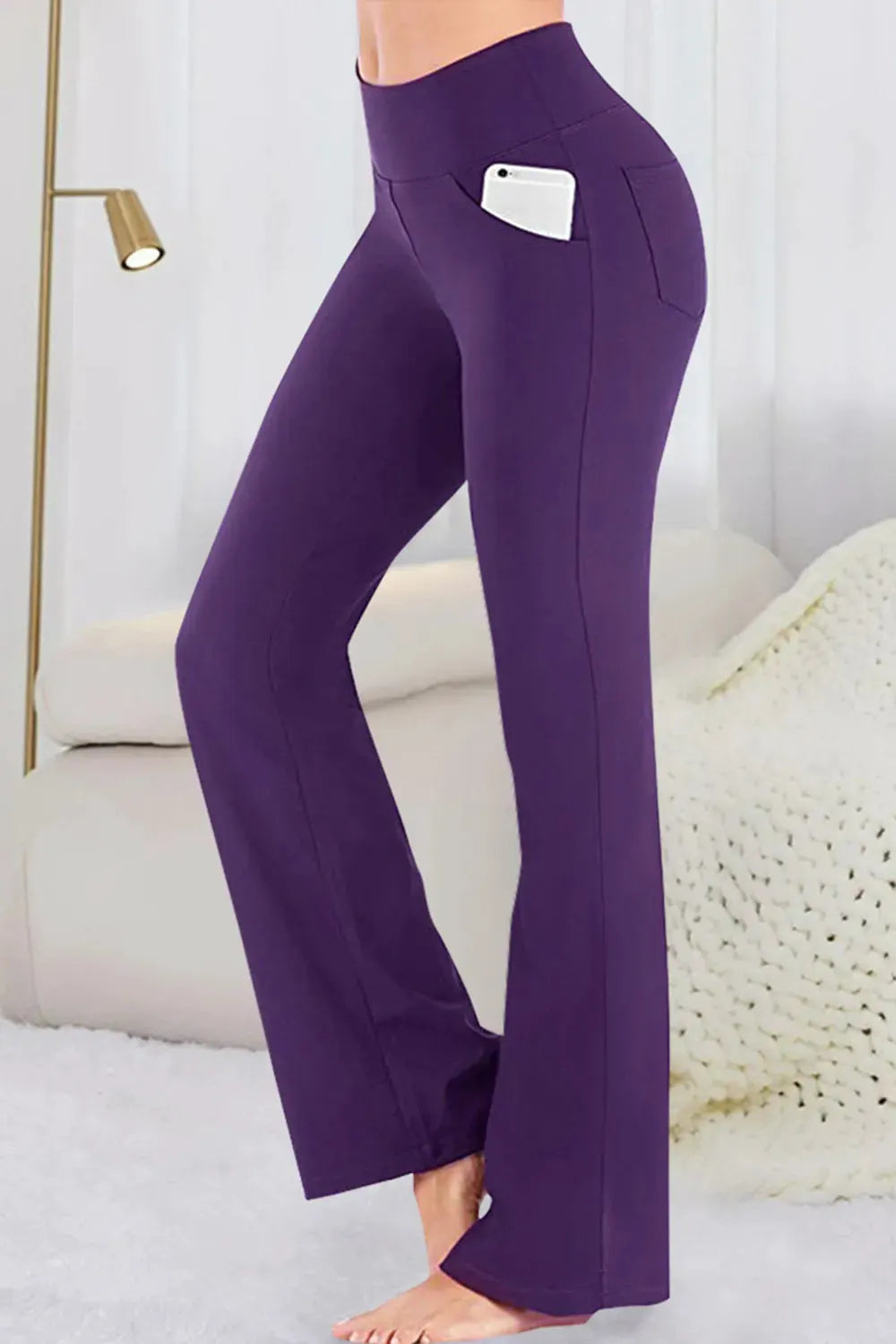 Pocketed High Waist Active Pants by Partner Label