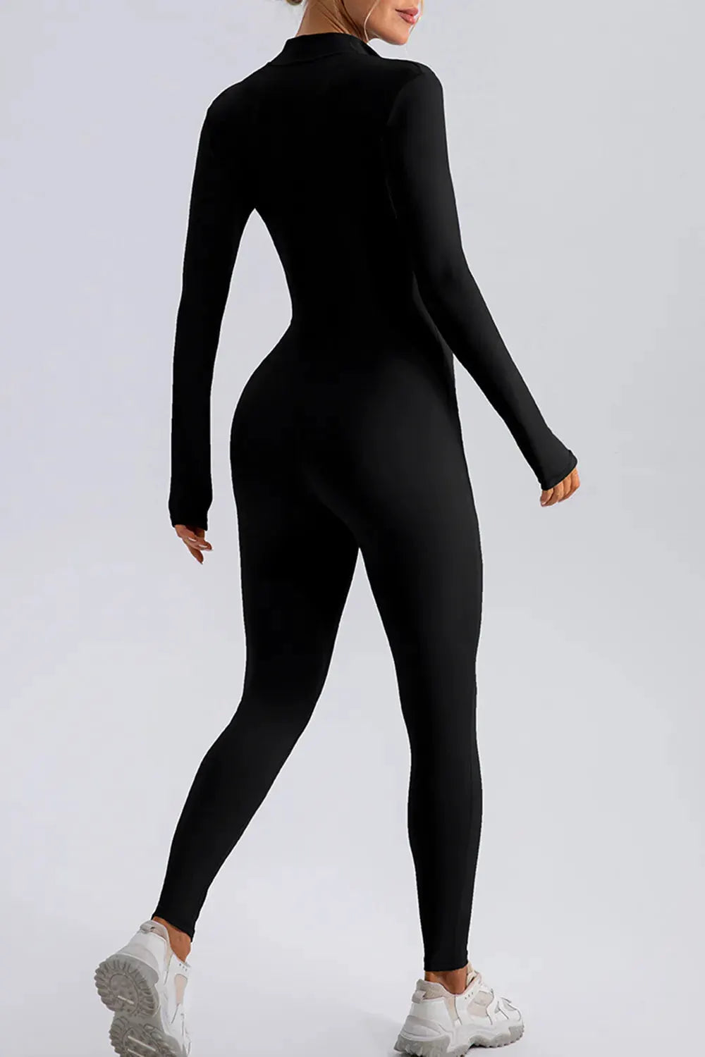 Half Zip Mock Neck Active Jumpsuit by Partner Label