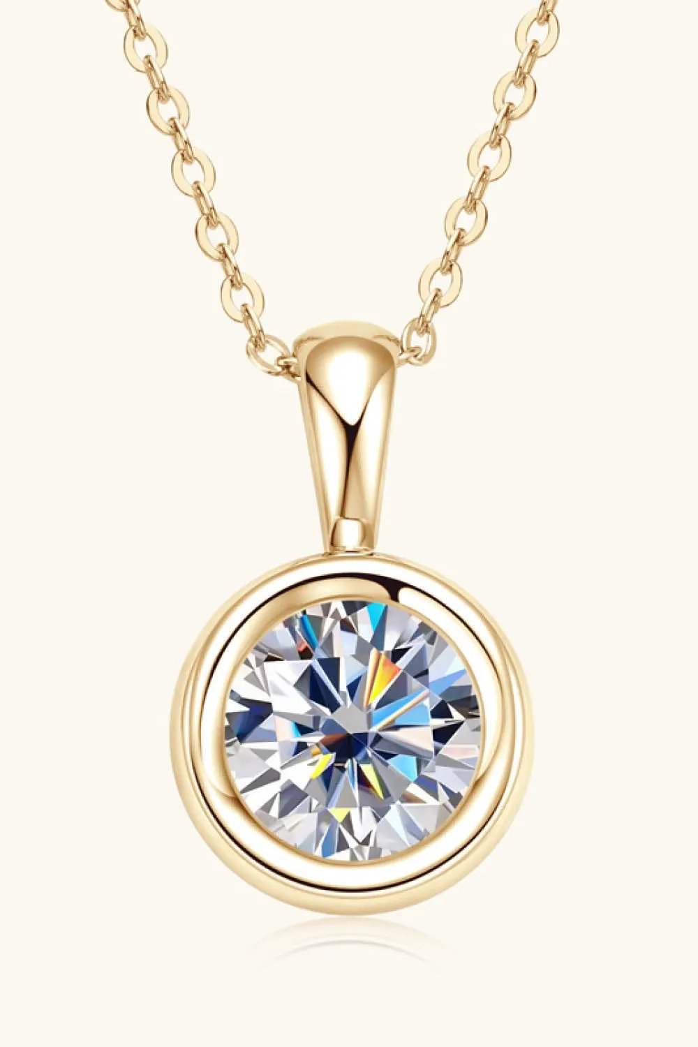 2 Carat Moissanite 925 Sterling Silver Necklace by Partner Labels
