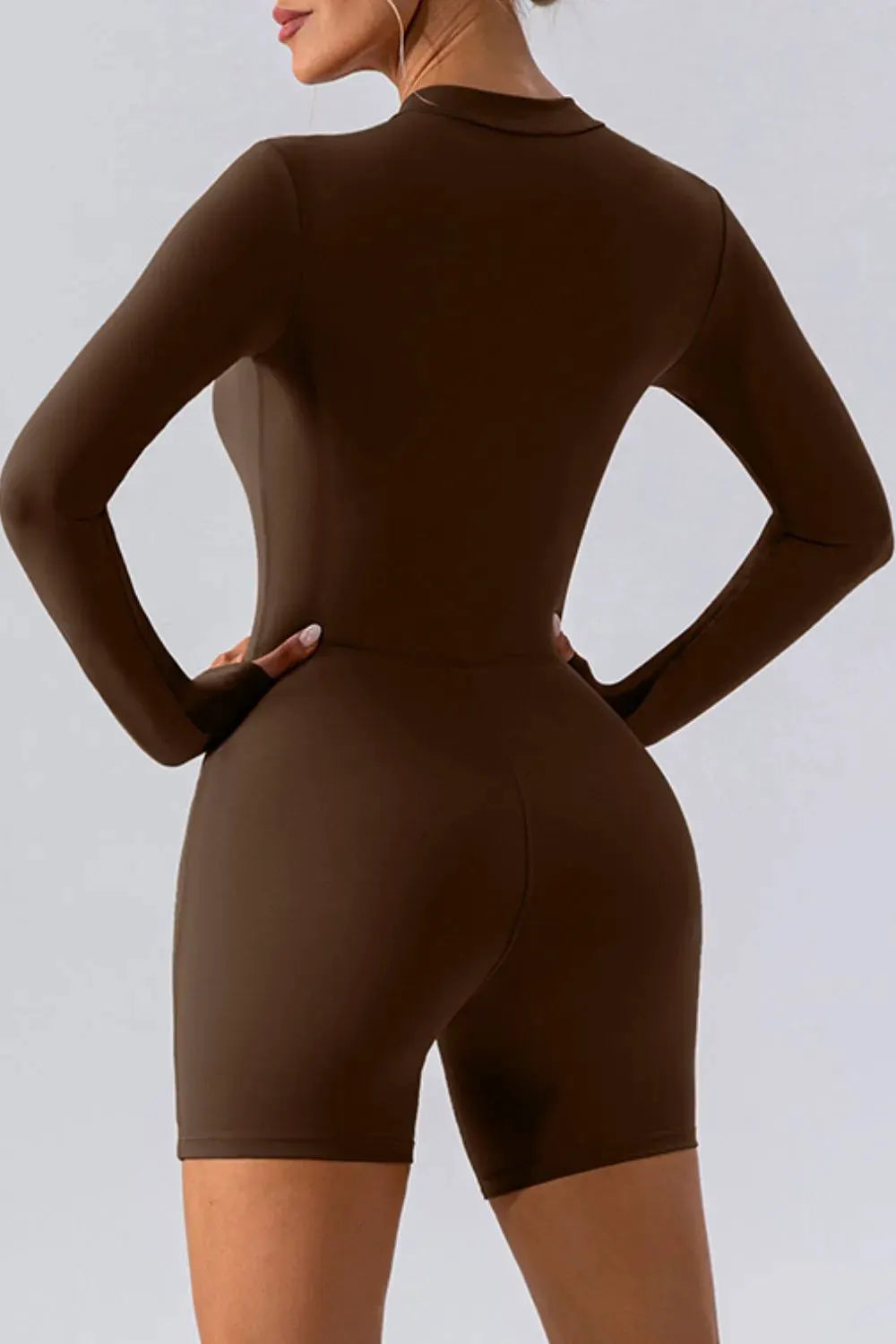 Half Zip Long Sleeve Active Romper by Partner Label