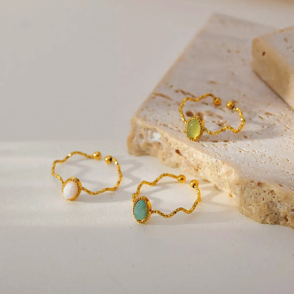 18K Gold-Plated Wave Open Ring by Partner Label