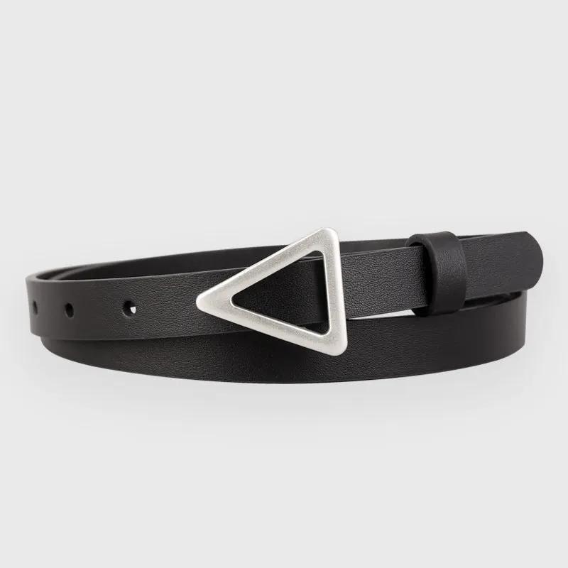 Triangle Buckle Skinny Belt by Trendsi