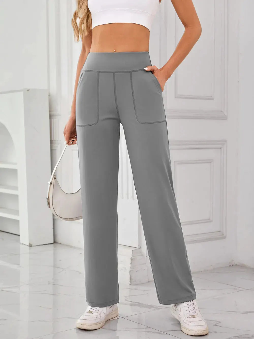 Lovelet High Waist Active Pants with Pockets by Lovelet