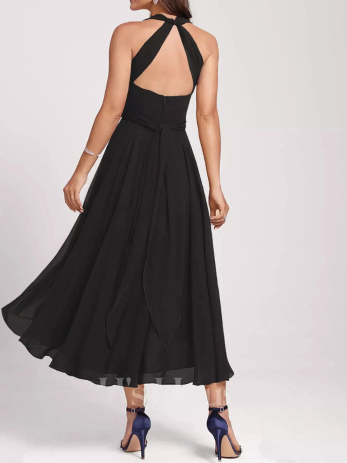 Ruched A-Line Midi Dress by Partner Label