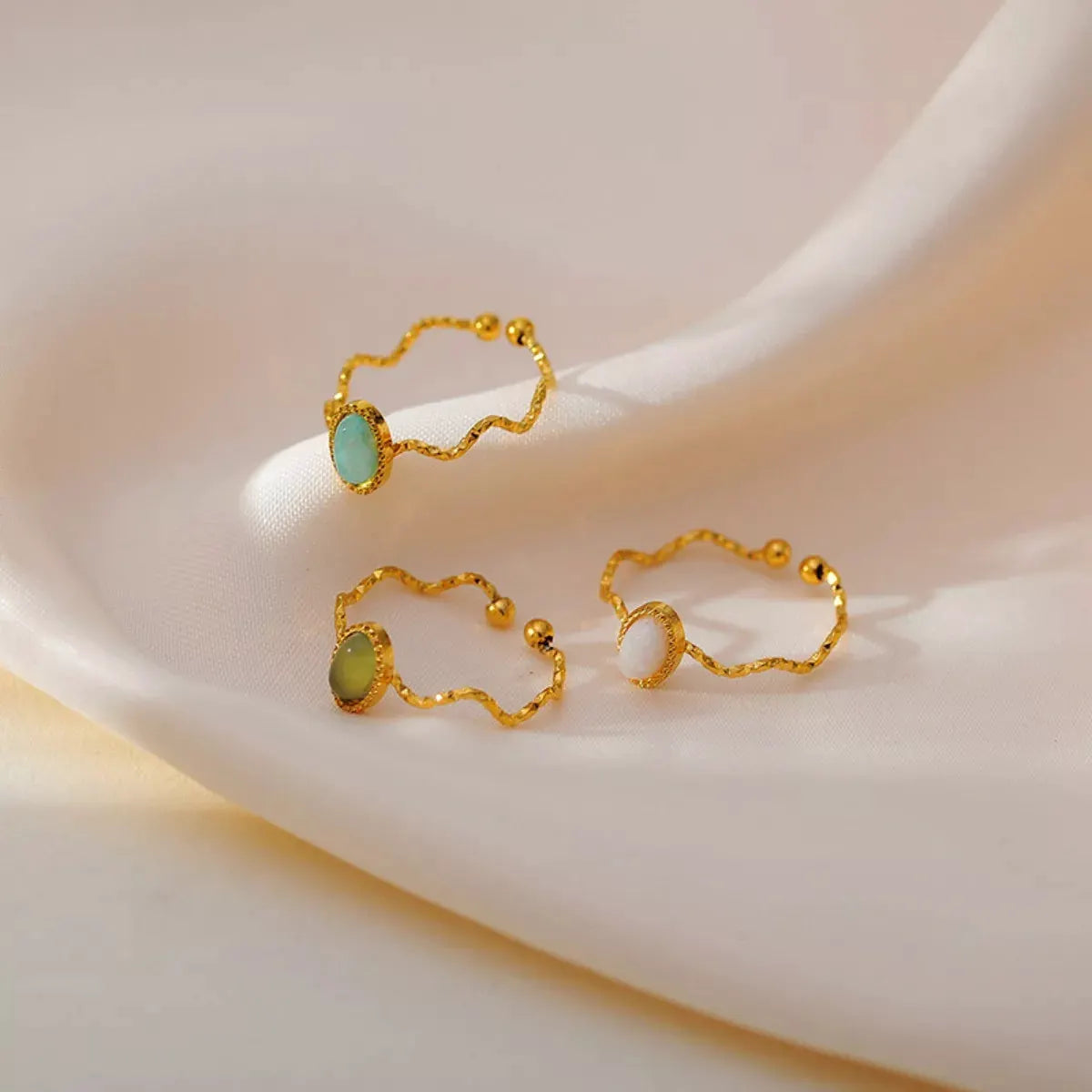 18K Gold-Plated Wave Open Ring by Partner Label
