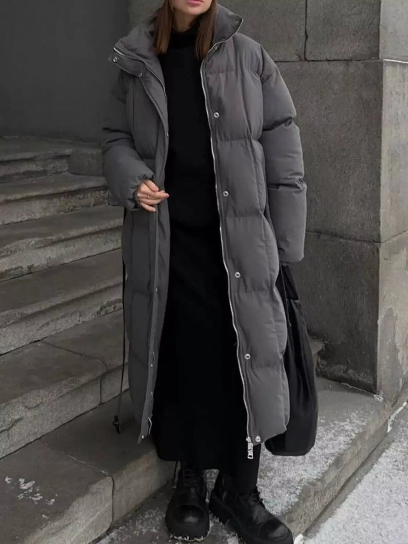 Longline Padded Winter Coat with Belted Waist | Partner Labels Selection by Partner Label