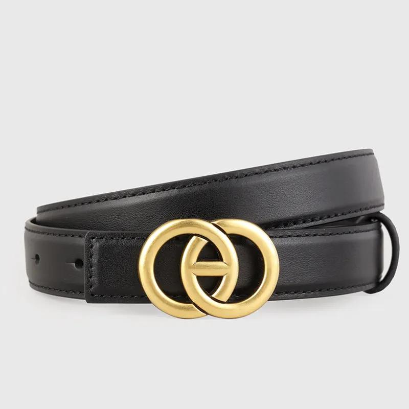 Double Circle Buckle Leather Belt by Trendsi