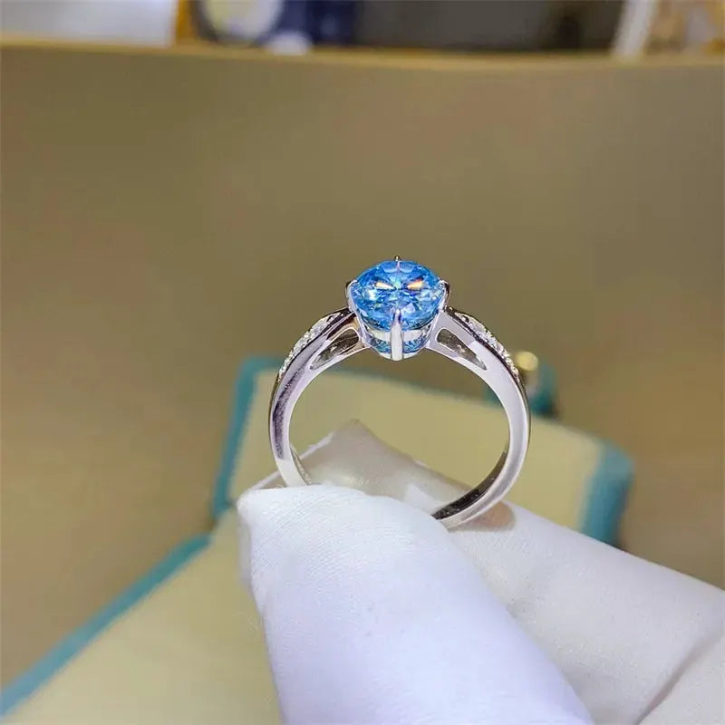 2 Carat Moissanite 925 Sterling Silver Ring by Partner Label