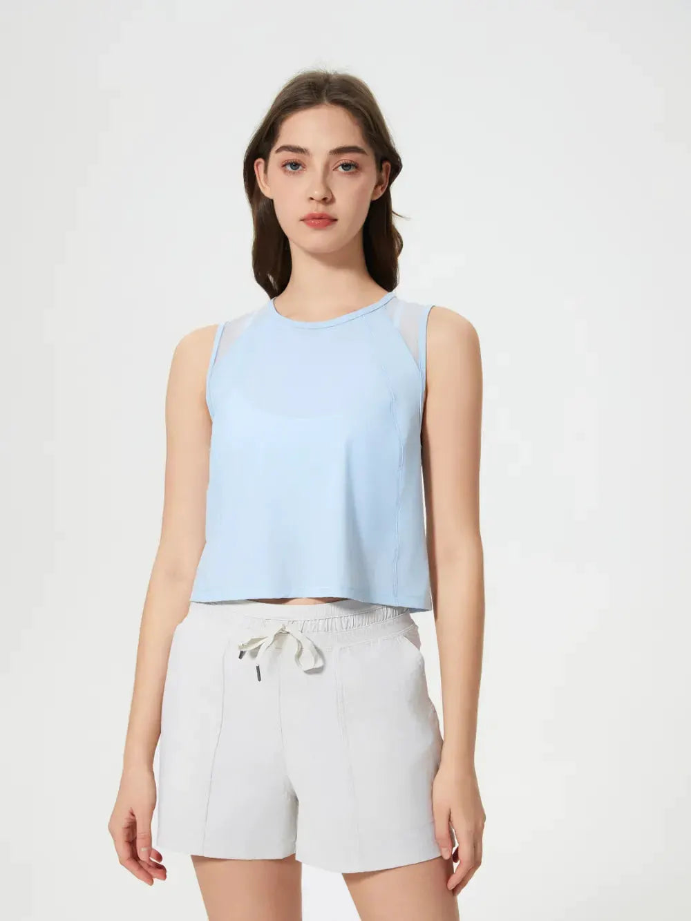 Millennia Round Neck Cropped Active Tank by Millennia
