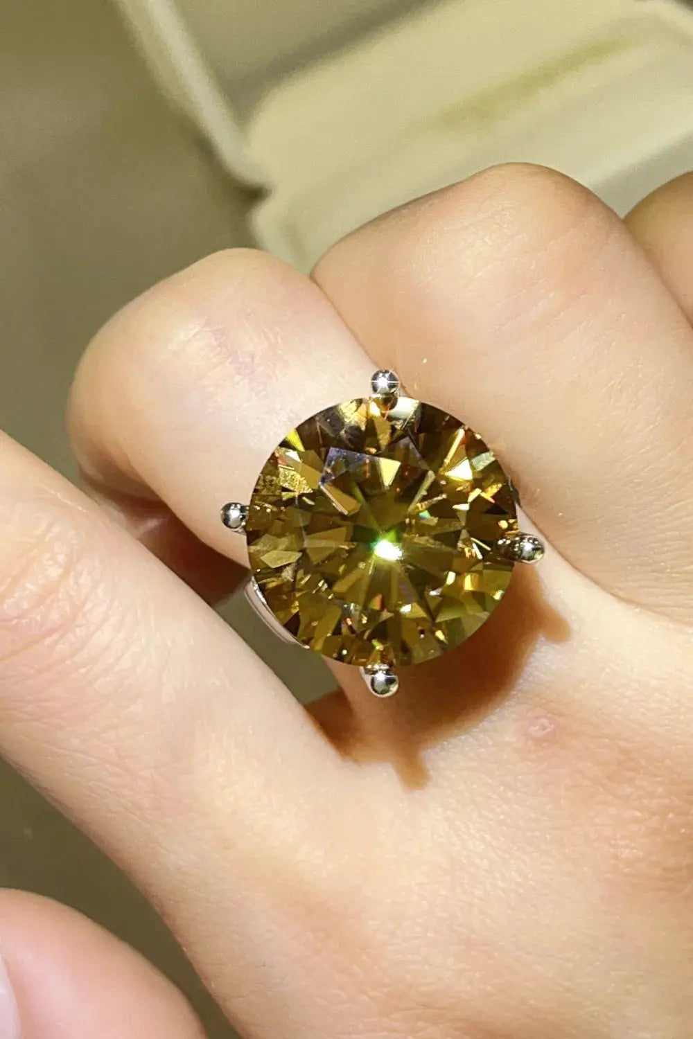20 Carat Moissanite 925 Sterling Silver Ring by Partner Label