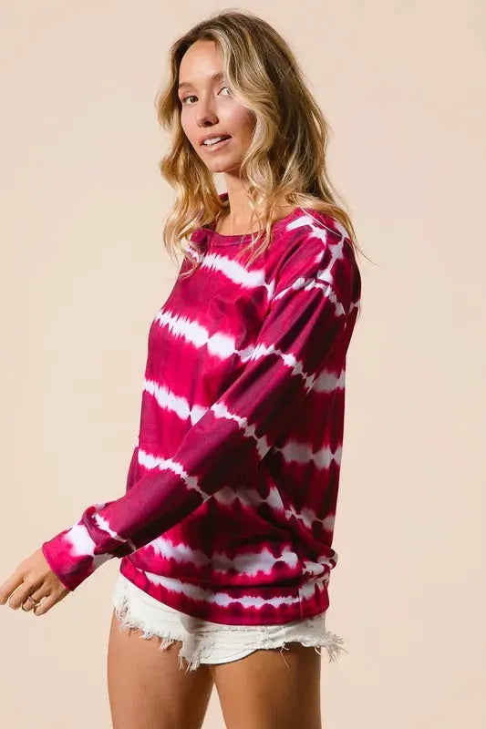 BiBi Tie Dye Print Terry Sweatshirt by BiBi