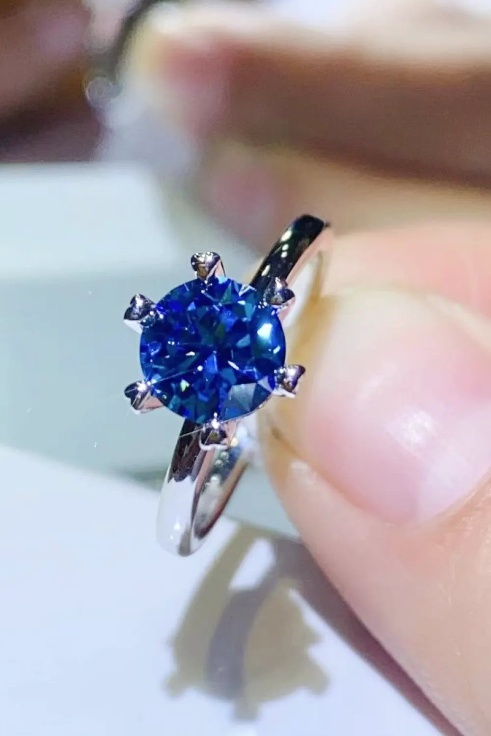 1 Carat Moissanite 6-Prong Solitaire Ring by Partner Label