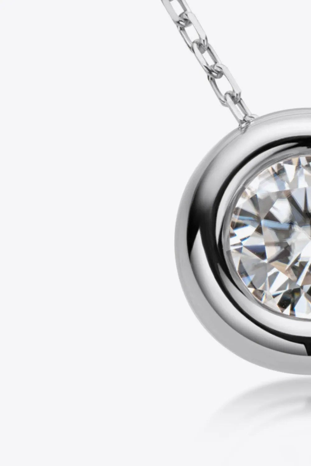 Adored 1 Carat Moissanite Pendant 925 Sterling Silver Necklace by Partner Label