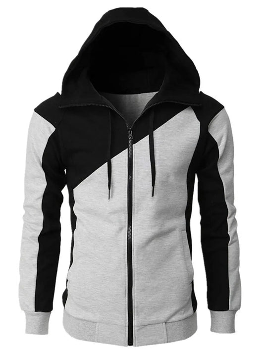 Men's Color Block Zip-Up Hoodie by Partner Label