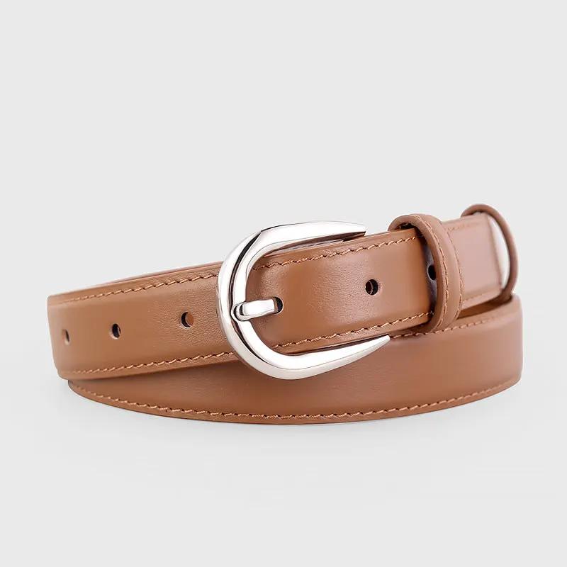 Buckle Skinny Leather Belt by Trendsi