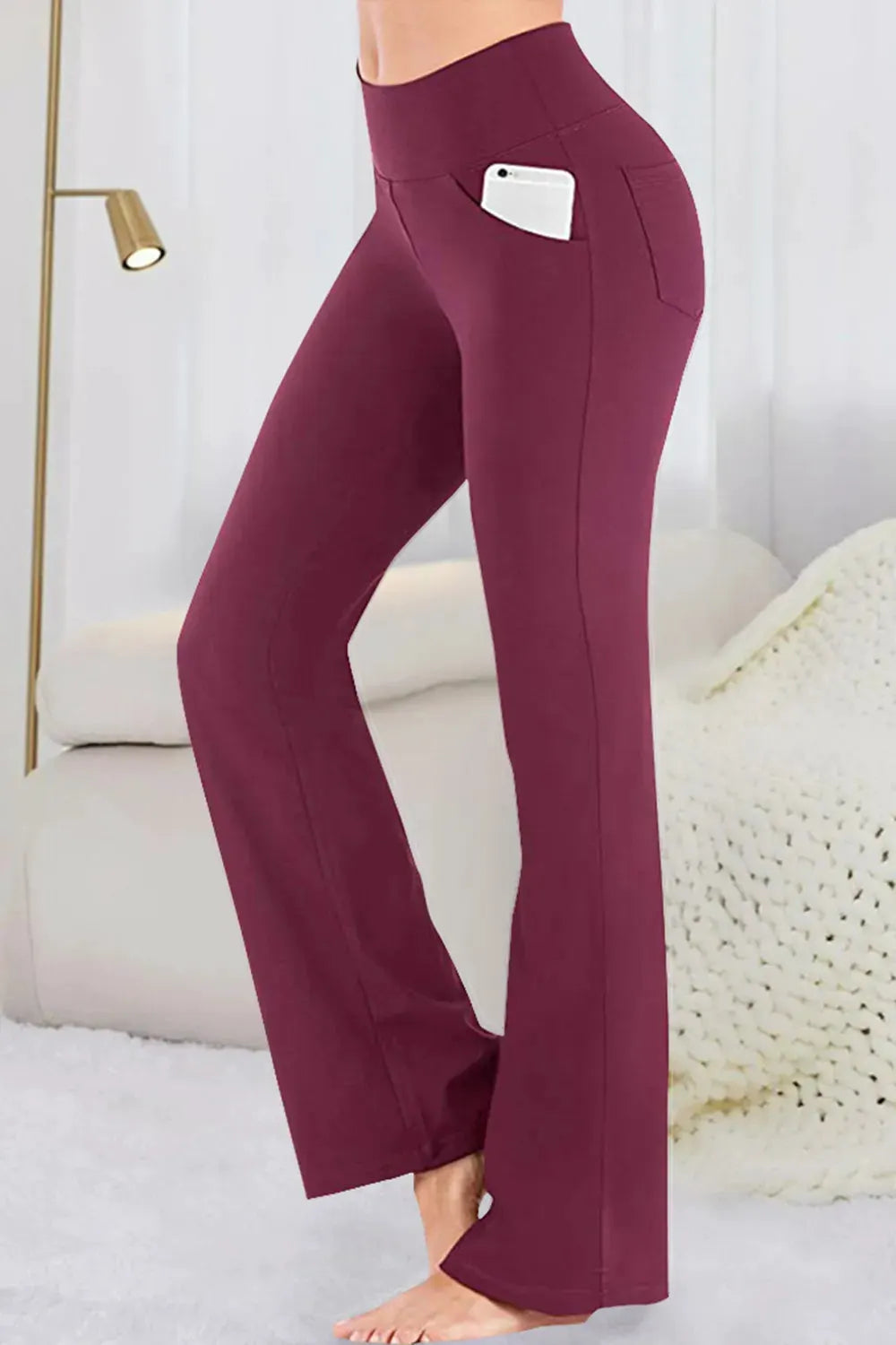 Pocketed High Waist Active Pants by Partner Label