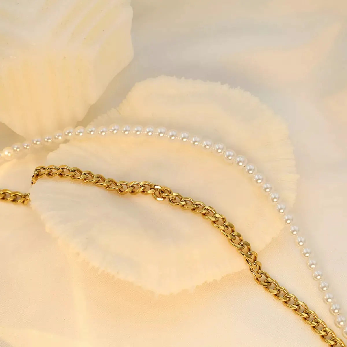 18K Gold-Plated Pearl Toggle Necklace by Partner Label