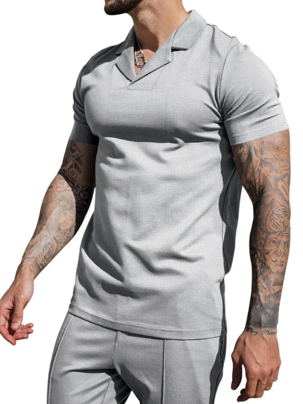 Men's Plus Size Short Sleeve Top and Shorts Set by Trendsi