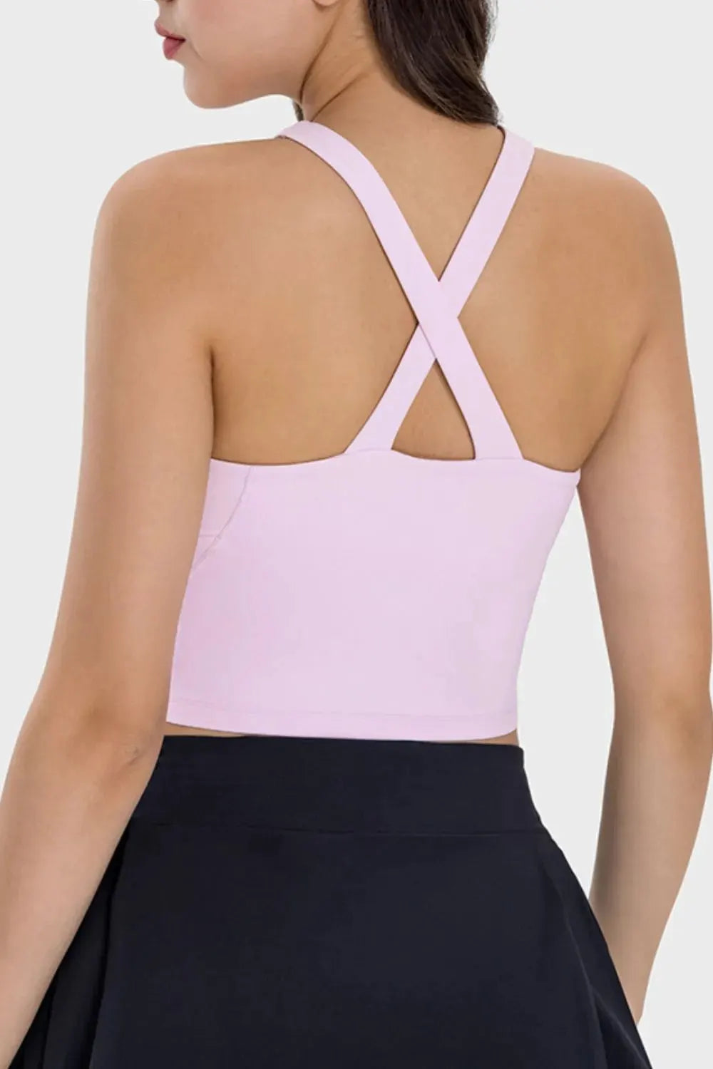 Millennia Crisscross Grecian Neck Active Cami by Millennia