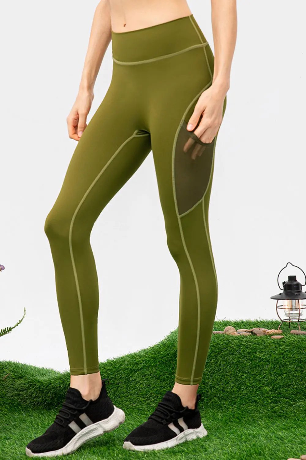 High Waist Slim Fit Long Sports Pants by Partner Label