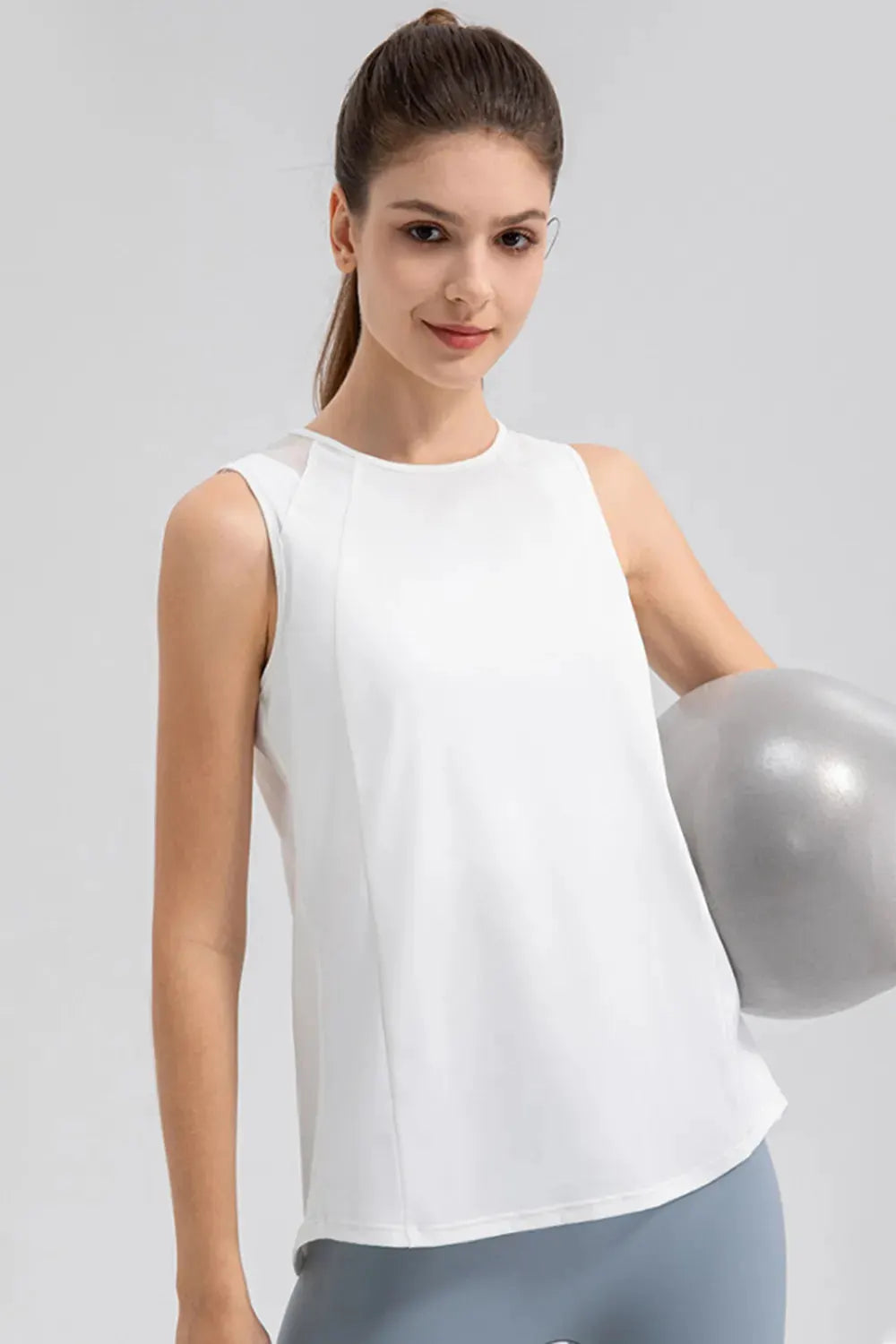 Round Neck Wide strap Active Tank by Partner Label