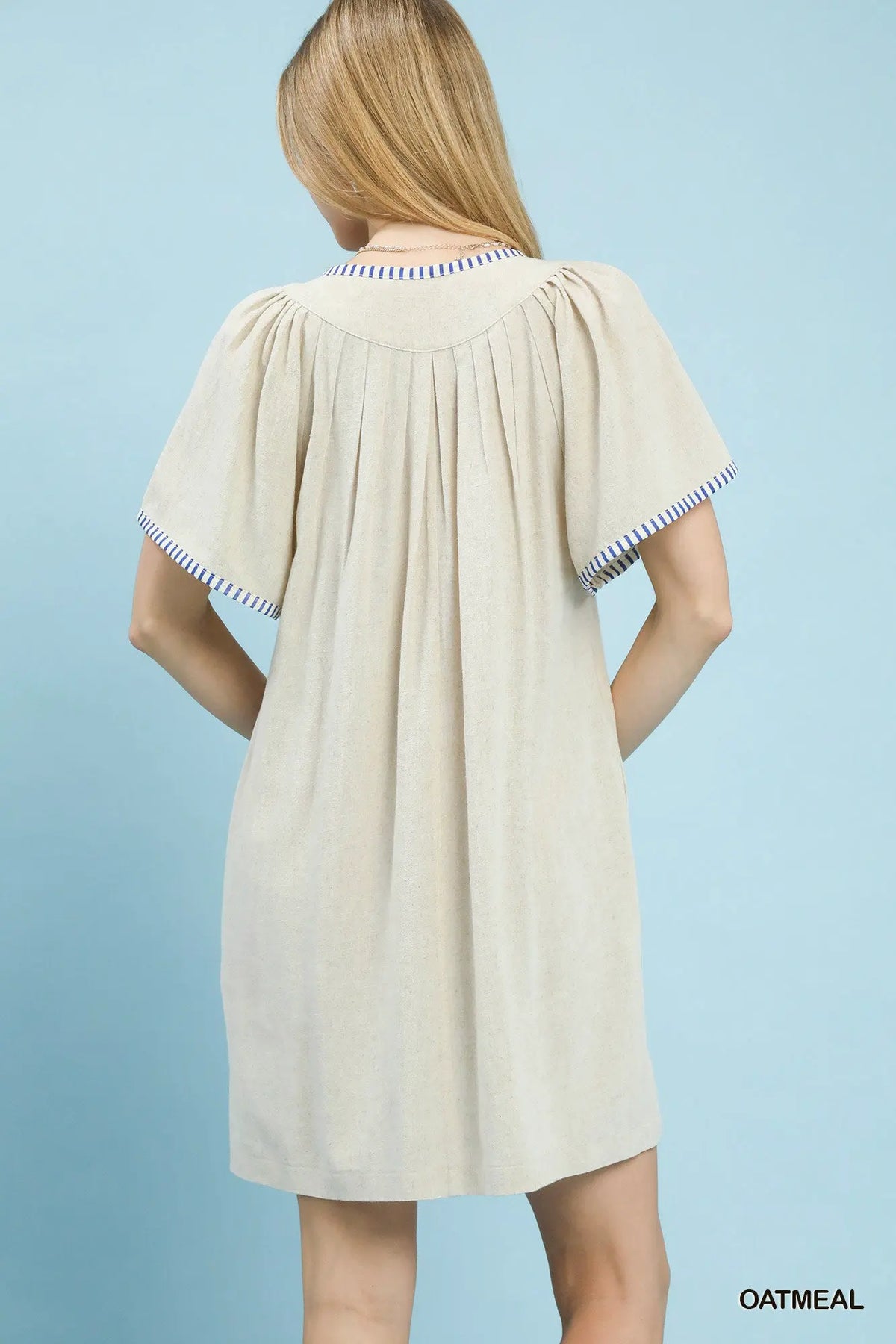 Umgee Linen Trim Tunic Dress by Umgee