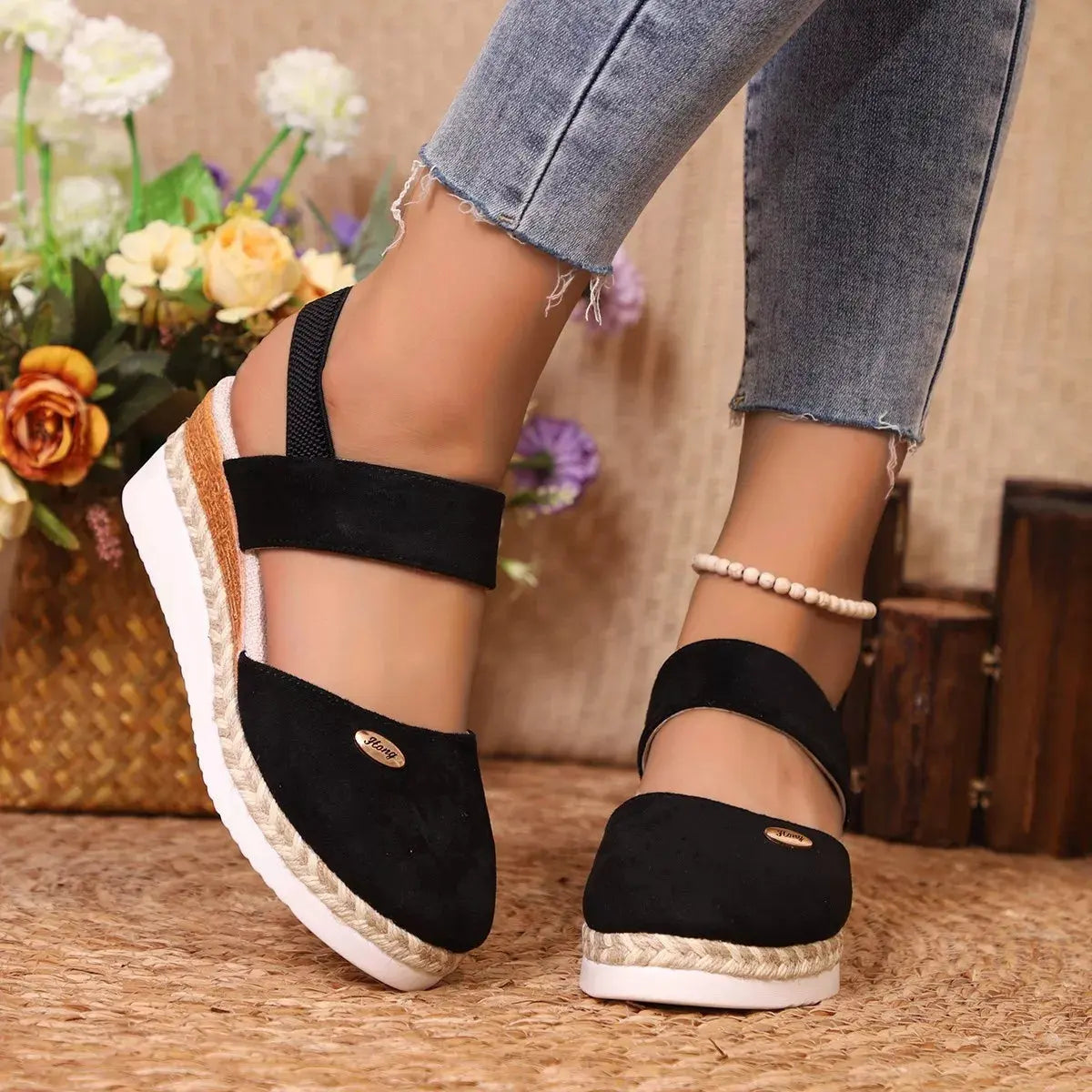 Espadrille Wedge Sandals with Ankle Strap | Partner Labels Selection by Partner Label