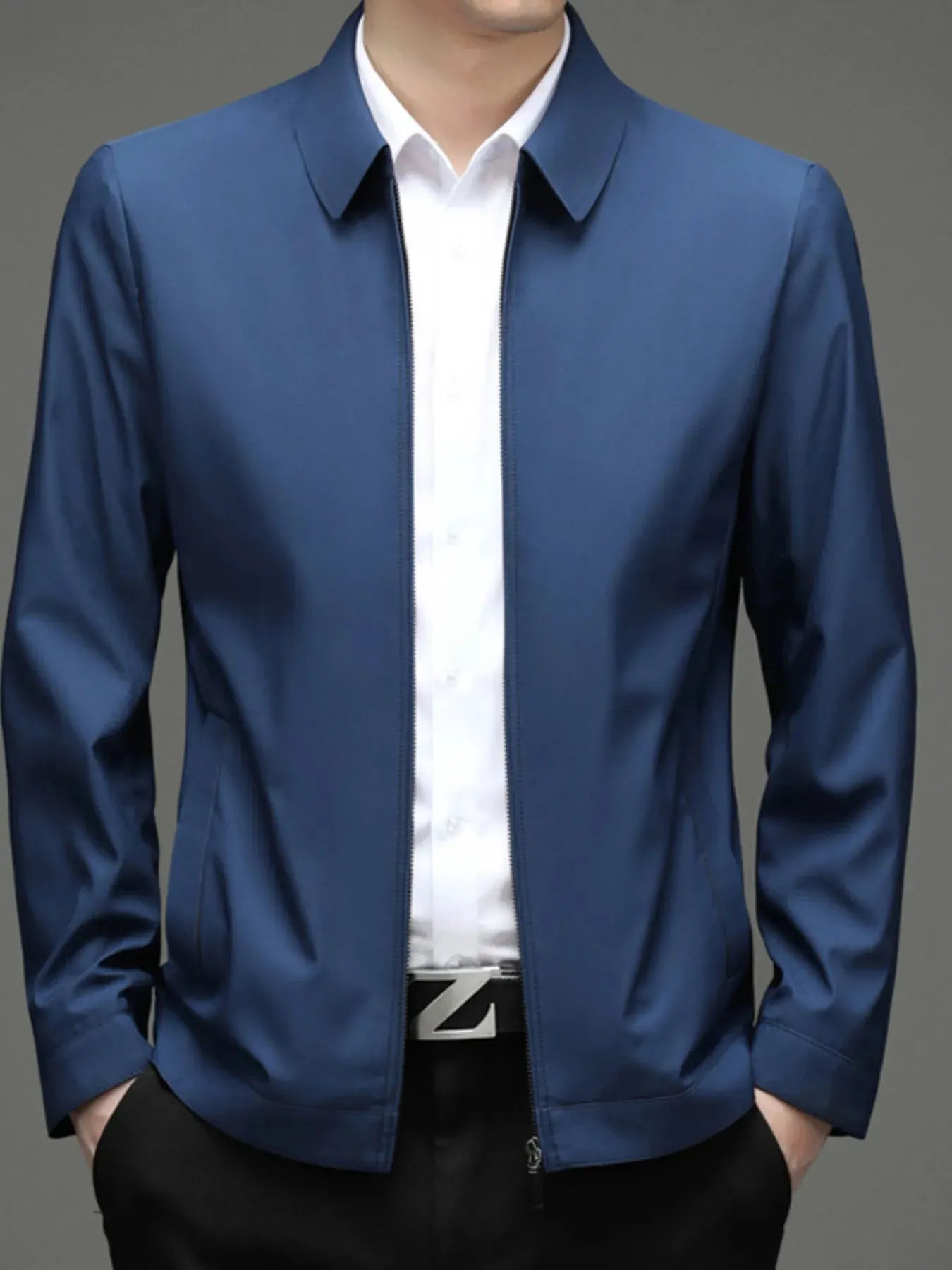 Men's Zip Up Long Sleeve Jacket by Partner Label
