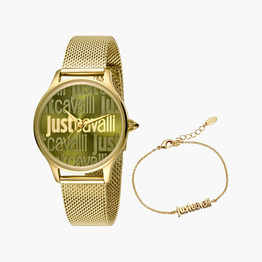 Just Cavalli Women's Gold Watch, Green Dial | Jc1l032m0275 by JUST CAVALLI
