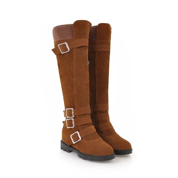 British Belt Buckle High Top Martin Boots Women by Maiden-Art