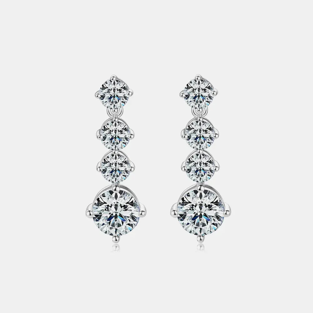 4 Carat Moissanite 925 Sterling Silver Earrings by Partner Label