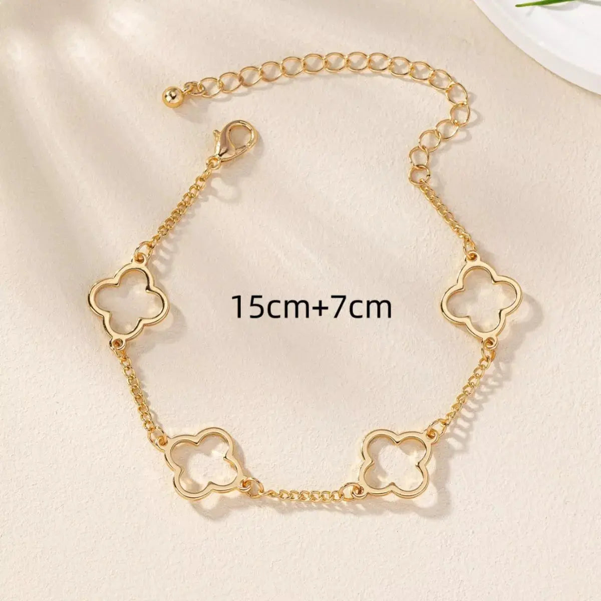 18K Gold-Plated Four Leaf Clover Bracelet by Partner Label