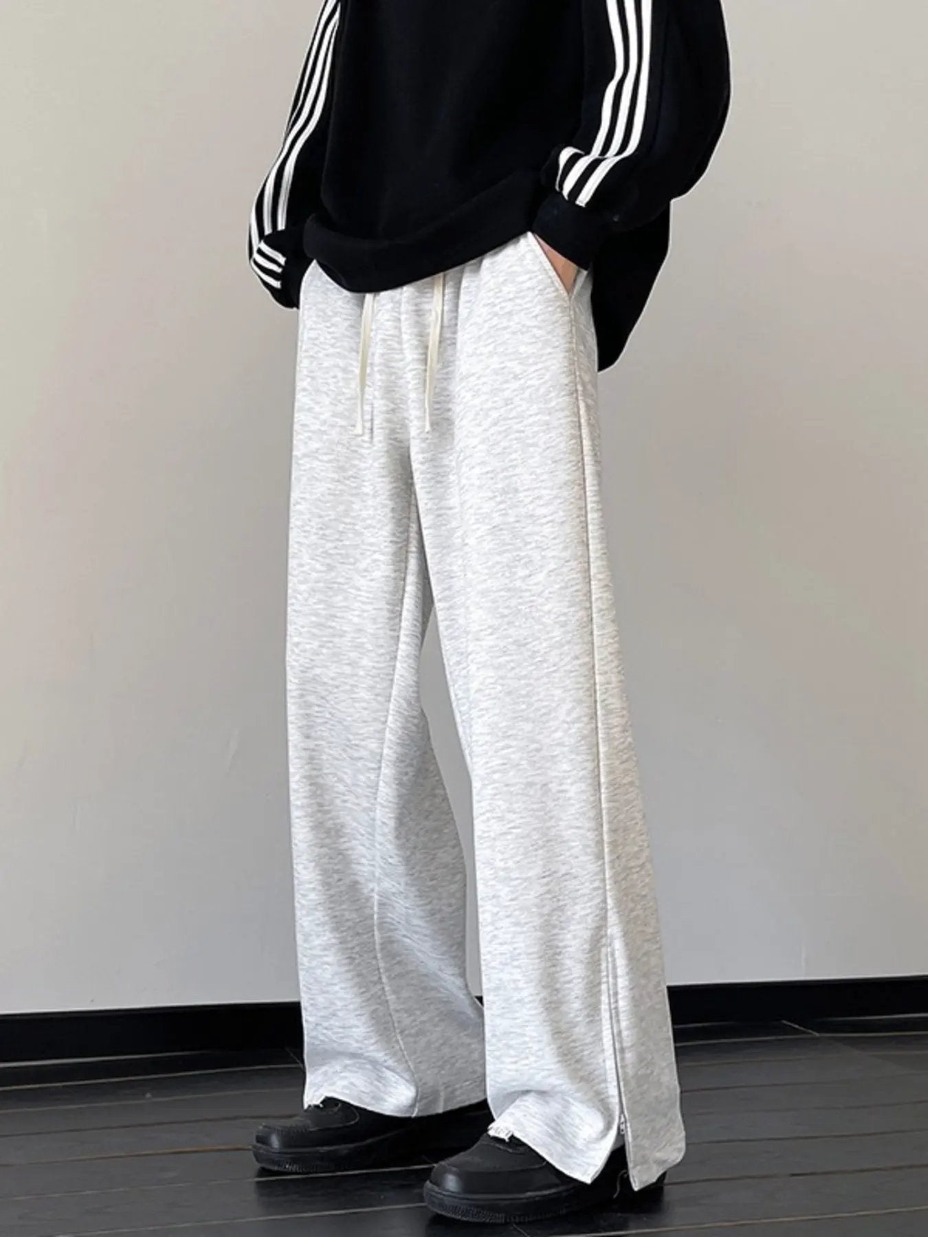 Men's Plus Size Drawstring Wide Leg Pants by Partner Label