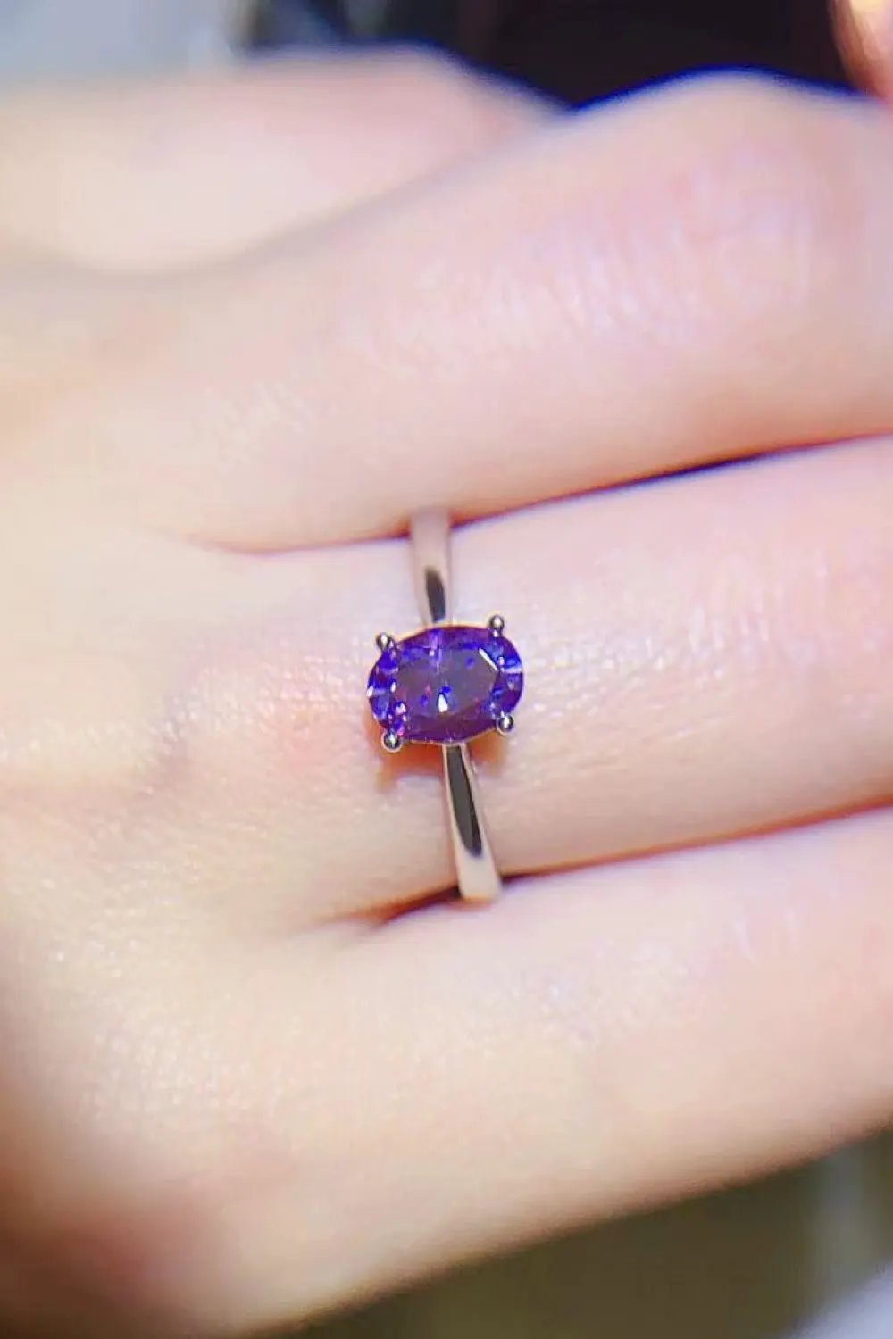 1 Carat Moissanite 4-Prong Solitaire Ring by Partner Label