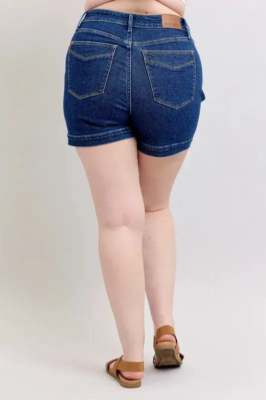 Judy Blue Full Size High Waist Tummy Control Denim Shorts Plus Size by Judy Blue