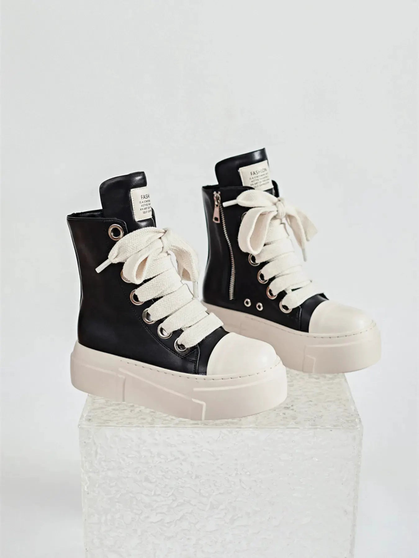 Platform Lace Up Contrast Sneakers by Partner Label