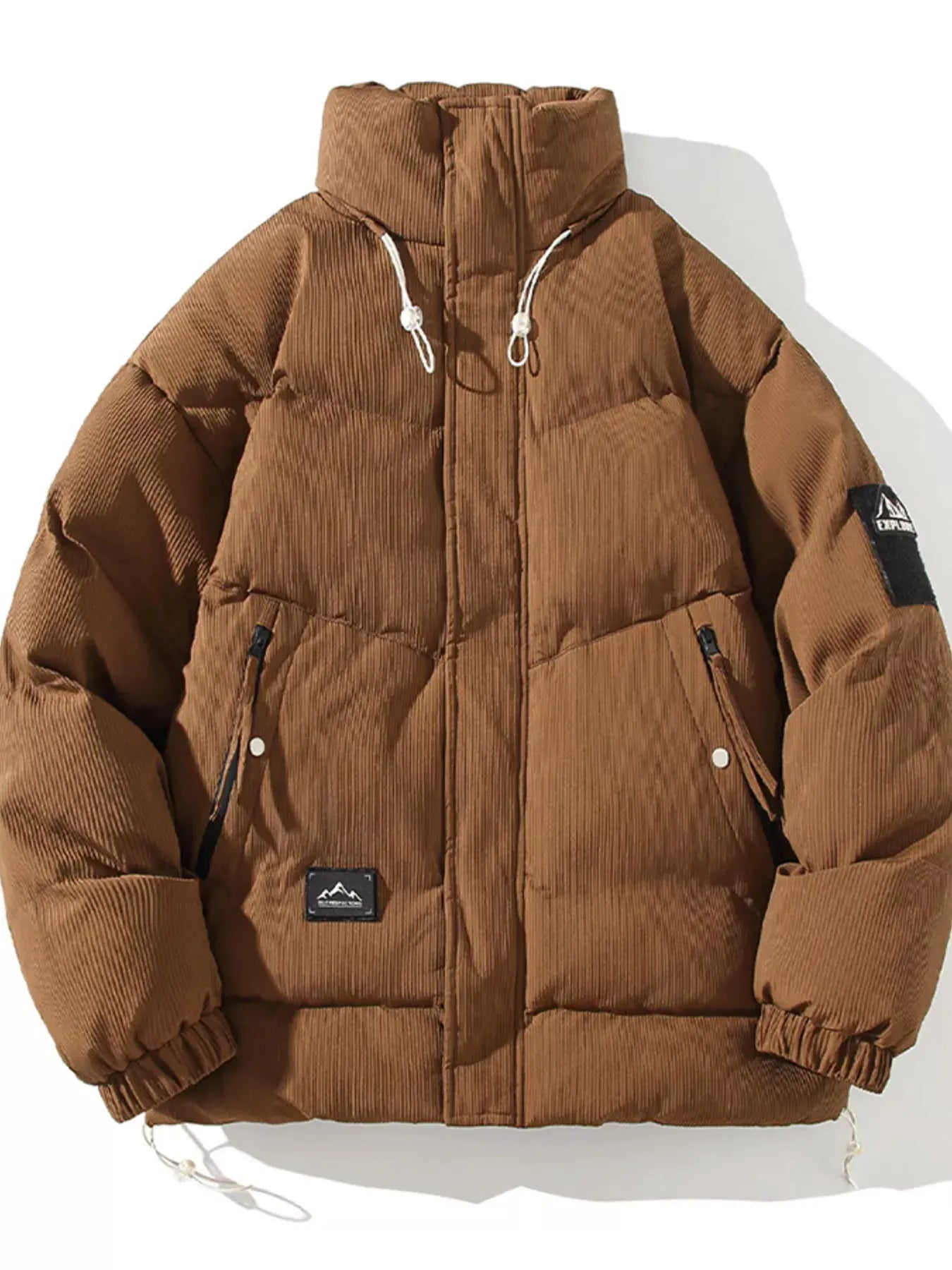 Men's Plus Size Zip Up Long Sleeve Puffer Jacket by Partner Label