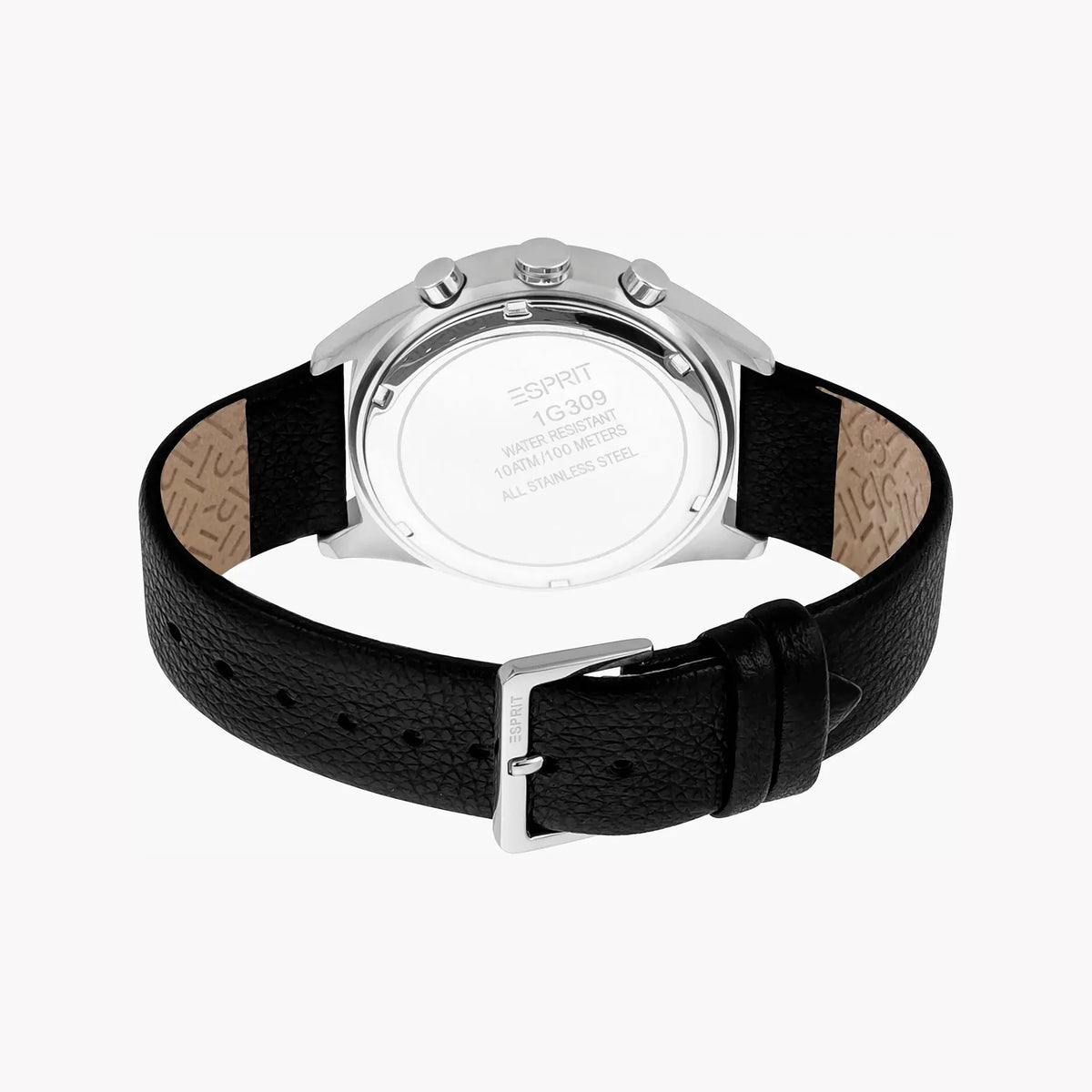 Esprit Men's Black Leather Watch, Black Dial | Es1g105m0075 by ESPRIT